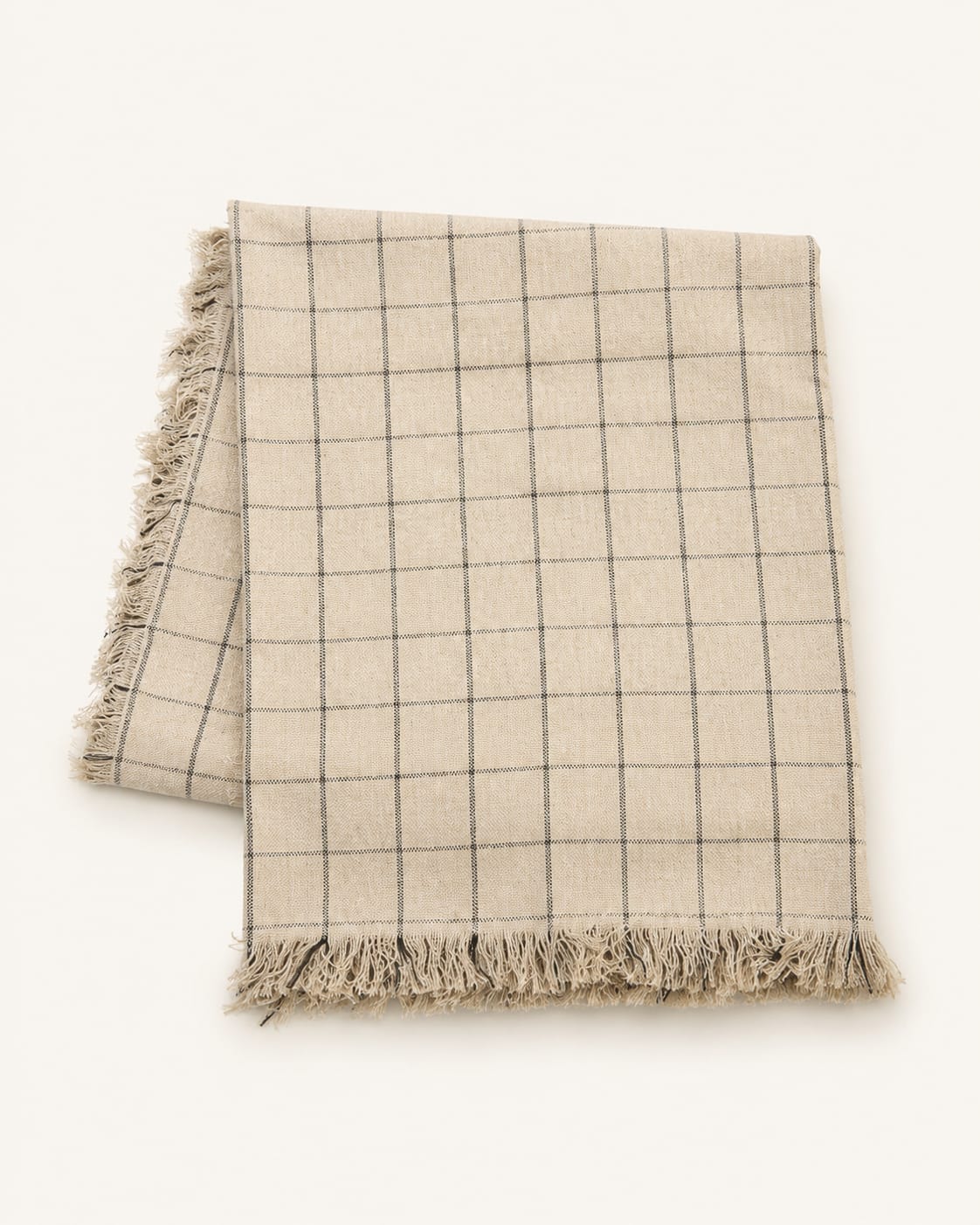 WASABI Linen & Cotton Checked Throw view 1