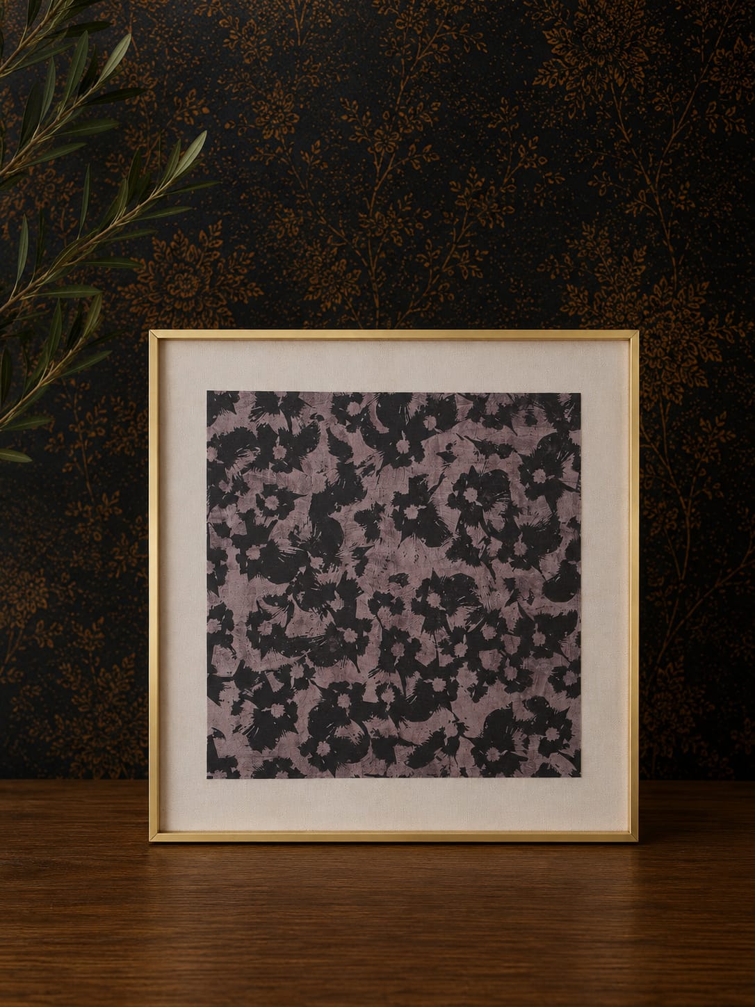 Floral Canvas Wall Art with Gold Frame view 5