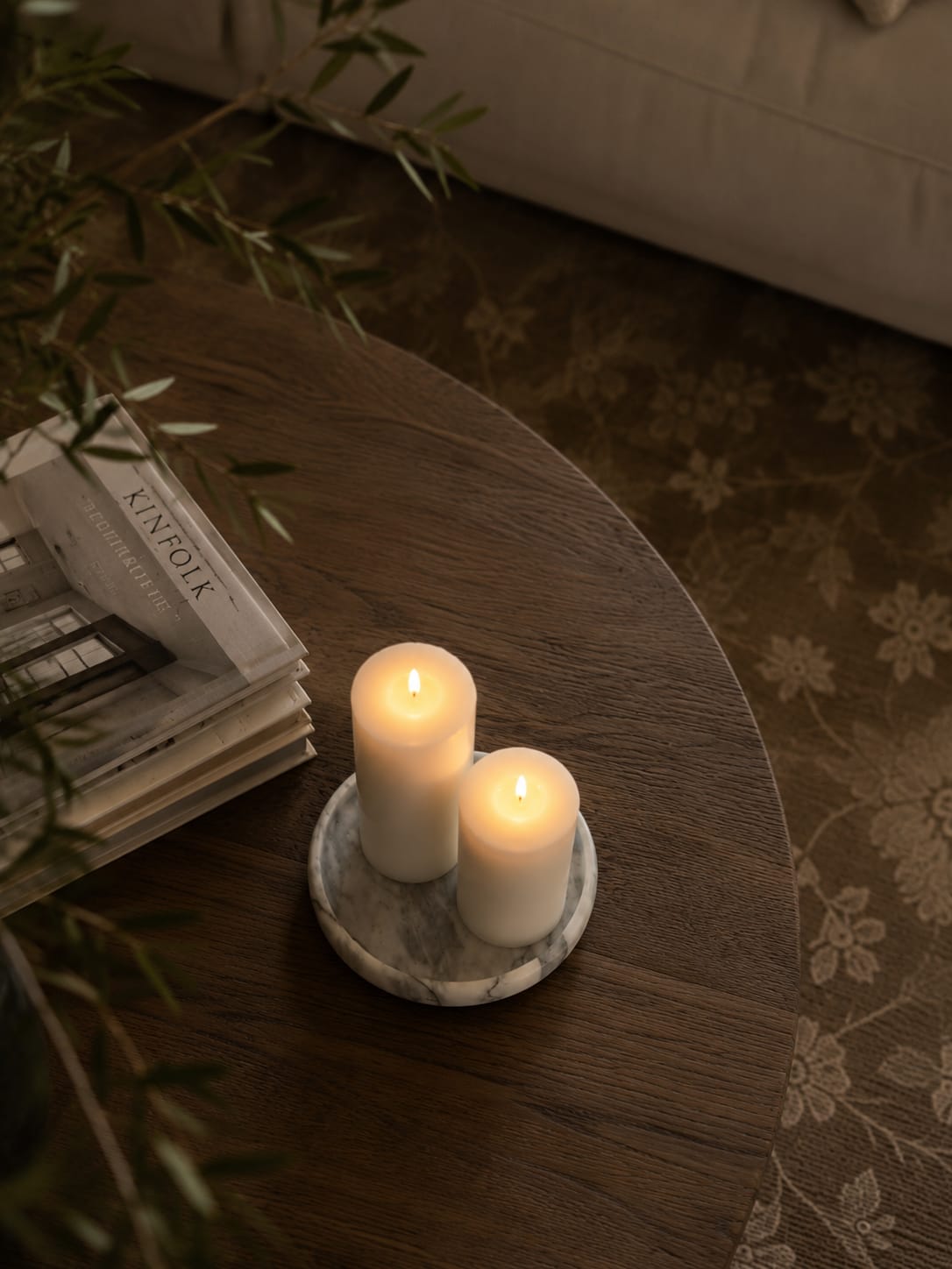 White Pillar Candle view 2