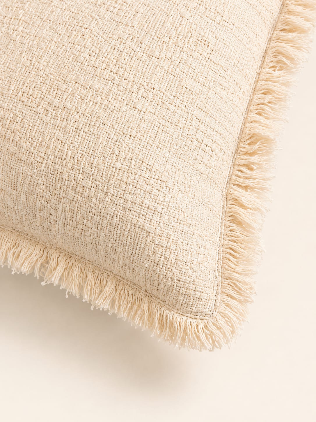 Cotton & Linen Fringe Cushion Cover view 4