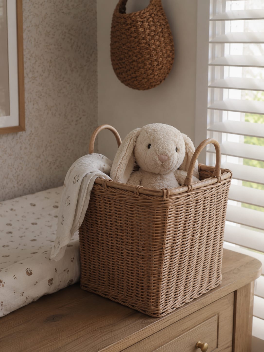 Handwoven Rattan Storage Basket view 2