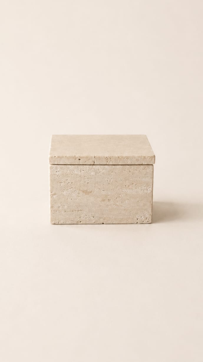 Travertine Storage Box view 1
