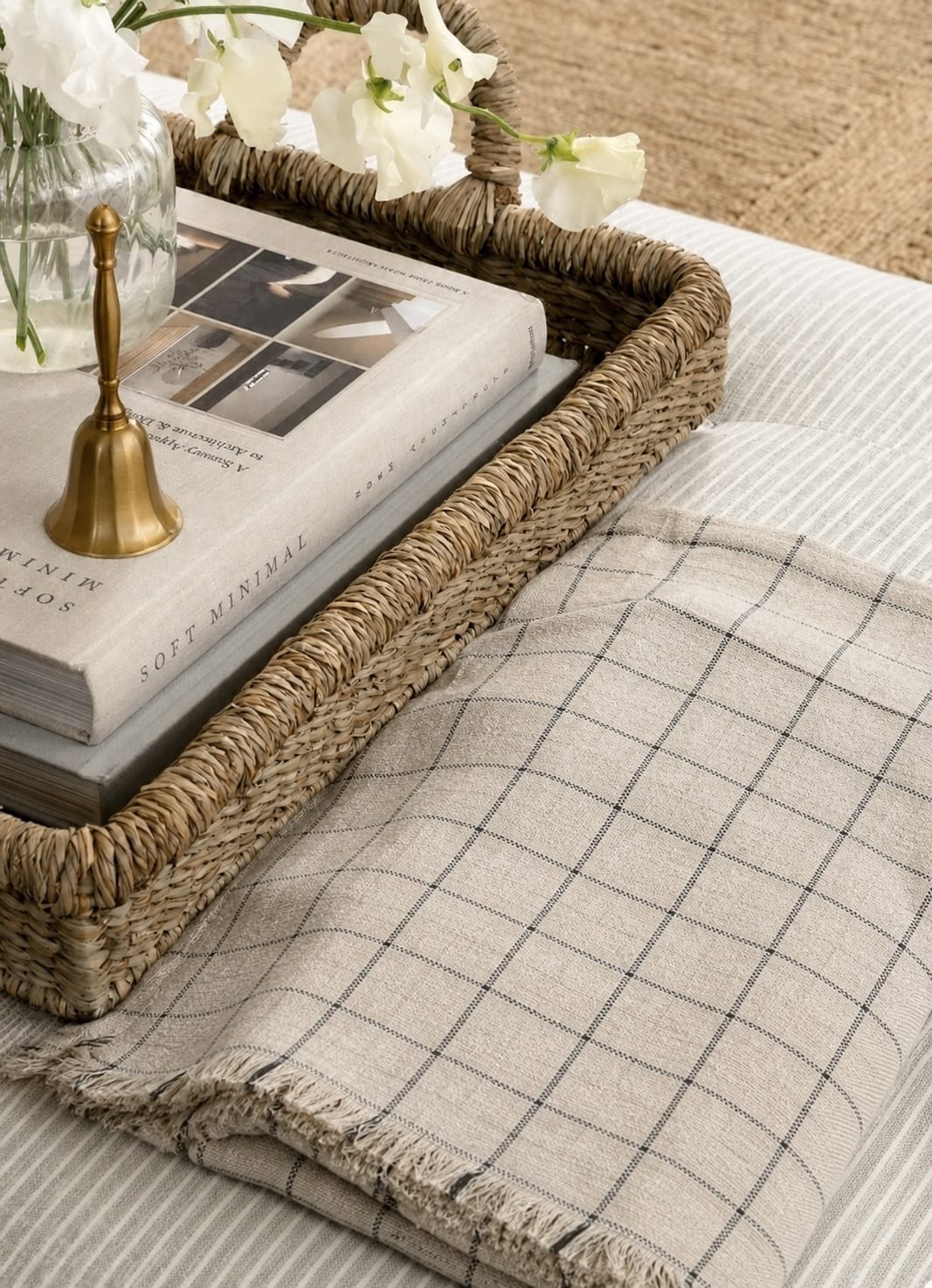 WASABI Linen & Cotton Checked Throw view 4