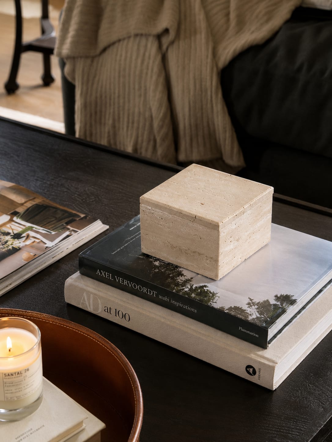 Travertine Storage Box view 3