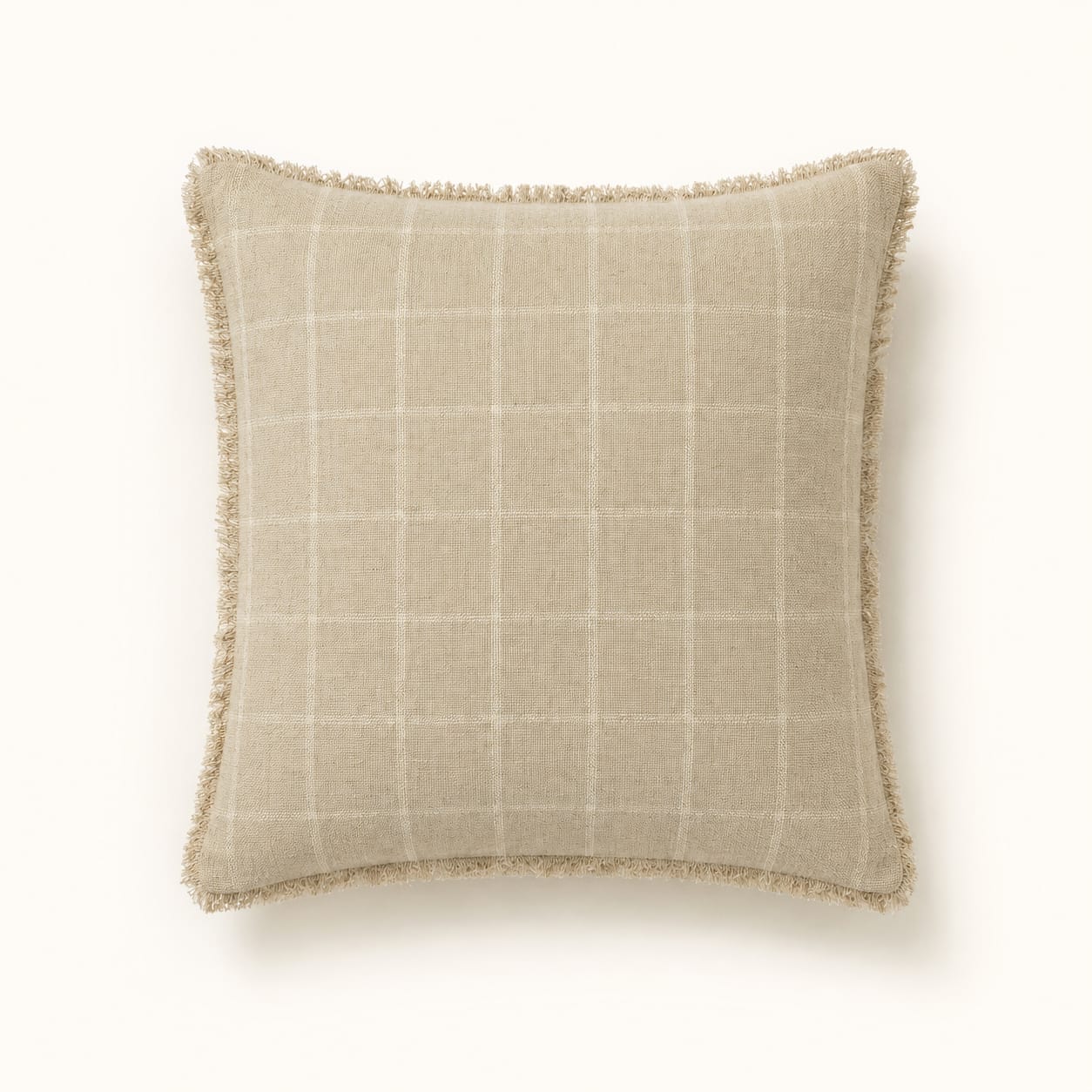 Cotton & Linen Woven Check Cushion Cover view 2