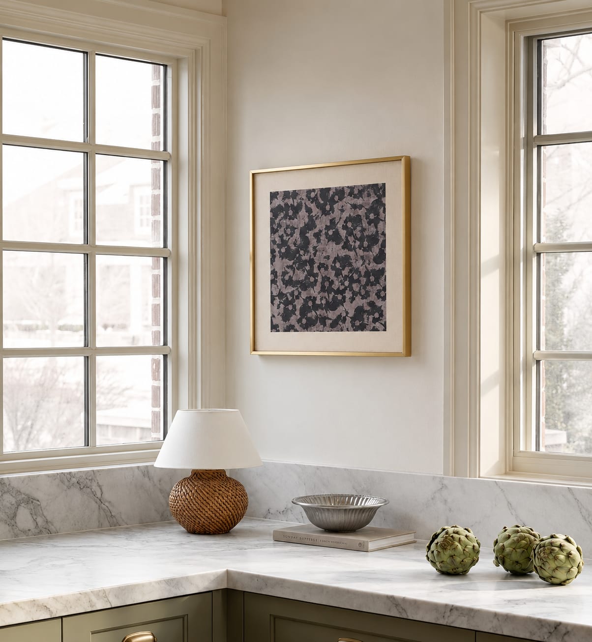 Floral Canvas Wall Art with Gold Frame view 4