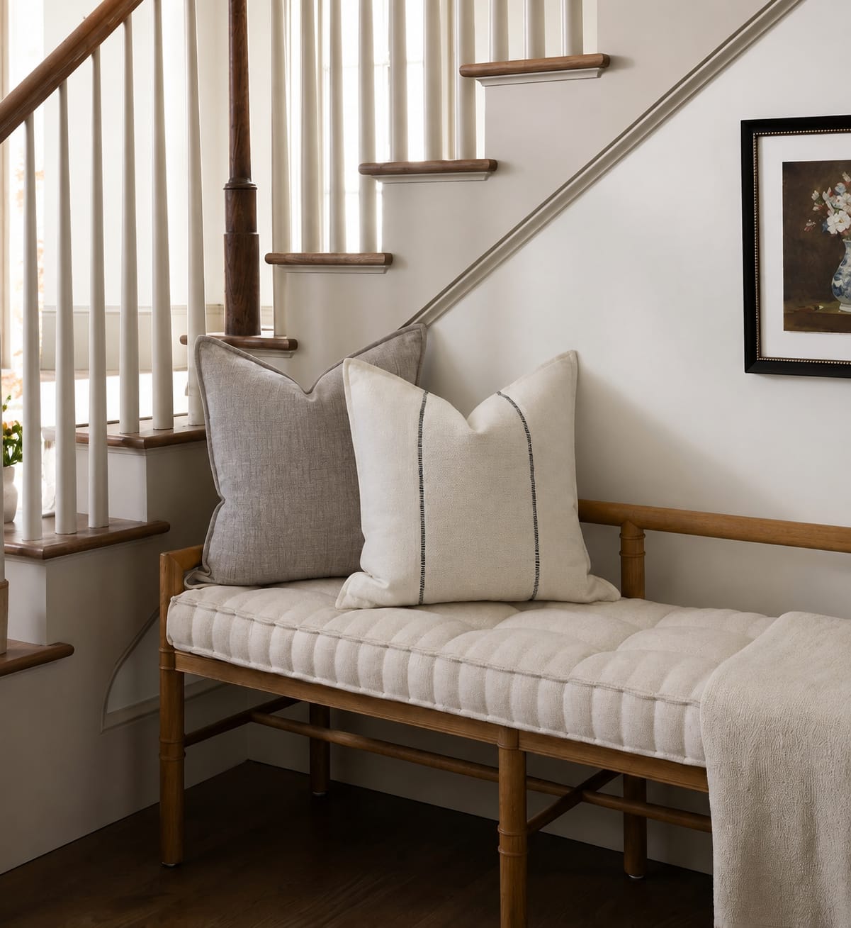 Solid Linen-Effect Cushion Cover view 3