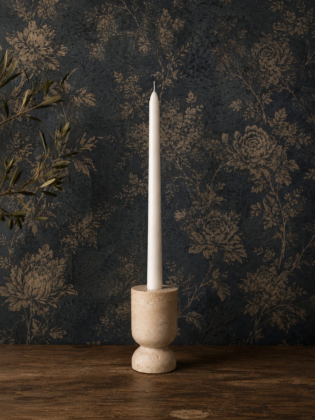 Large Natural Travertine Candle Holder view 5